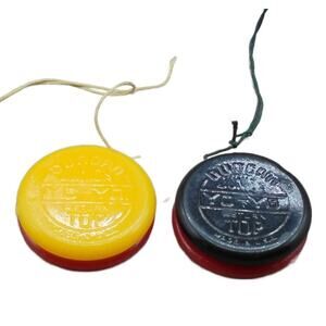 Vintage Post Cereal Prize Duncan Junior Mini Yo-Yo Return Top 1950s Lot of 2